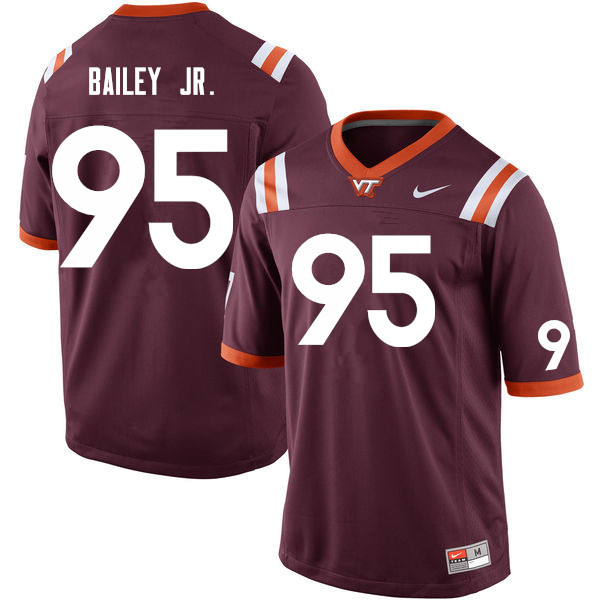 Men #95 Derrell Bailey Jr. Virginia Tech Hokies College Football Jerseys Sale-Maroon